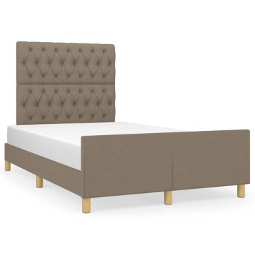 vidaXL Σκελετός Κρεβατιού Χωρίς Στρώμα Taupe 120x200cm Υφασμάτινο 1 τεμ. - Μονό