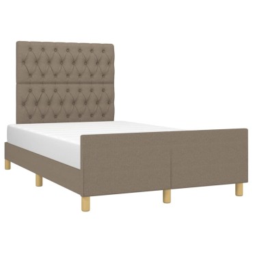 vidaXL Σκελετός Κρεβατιού Χωρίς Στρώμα Taupe 120x200cm Υφασμάτινο 1 τεμ. - Μονό