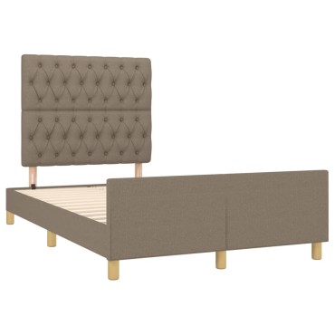 vidaXL Σκελετός Κρεβατιού Χωρίς Στρώμα Taupe 120x200cm Υφασμάτινο 1 τεμ. - Μονό