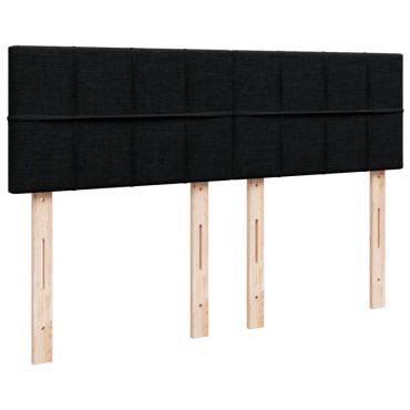 vidaXL Κρεβάτι Boxspring με Στρώμα Μαύρο 140x200 εκ. Υφασμάτινο