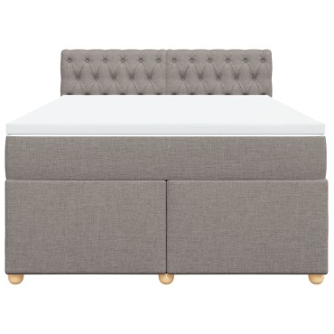 vidaXL Κρεβάτι Boxspring με Στρώμα Taupe 140x200cm Υφασμάτινο 1 τεμ. - Διπλό