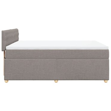 vidaXL Κρεβάτι Boxspring με Στρώμα Taupe 140x200cm Υφασμάτινο 1 τεμ. - Διπλό