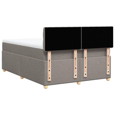 vidaXL Κρεβάτι Boxspring με Στρώμα Taupe 140x200cm Υφασμάτινο 1 τεμ. - Διπλό