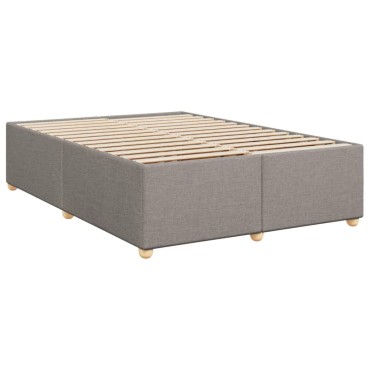 vidaXL Κρεβάτι Boxspring με Στρώμα Taupe 140x200cm Υφασμάτινο 1 τεμ. - Διπλό