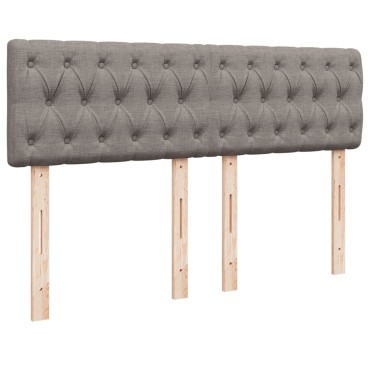 vidaXL Κρεβάτι Boxspring με Στρώμα Taupe 140x200cm Υφασμάτινο 1 τεμ. - Διπλό