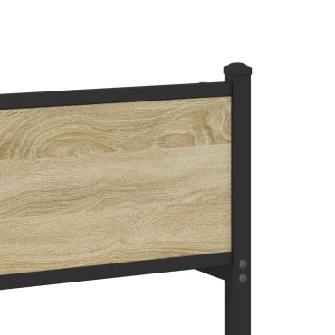 vidaXL Σκελετός Κρεβ. Χωρίς Στρώμα Sonoma Δρυς 90x190 εκ. Μεταλλικό