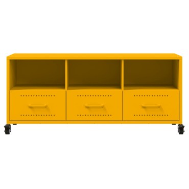 vidaXL Έπιπλο Τηλεόρασης Μουσταρδί Κίτρινο 100,5x39x43,5cm από Ατσάλι