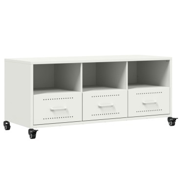 vidaXL Έπιπλο Τηλεόρασης Λευκό 100,5x39x43,5cm Ατσάλι