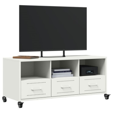vidaXL Έπιπλο Τηλεόρασης Λευκό 100,5x39x43,5cm Ατσάλι