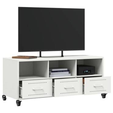 vidaXL Έπιπλο Τηλεόρασης Λευκό 100,5x39x43,5cm Ατσάλι