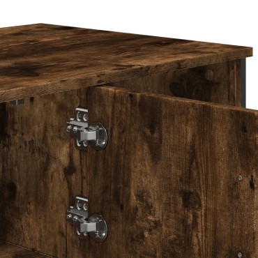 vidaXL Τραπεζάκι Σαλονιού Καπνιστή Δρυς 100x51x40cm Επεξεργασμ. Ξύλο 1 τεμ.