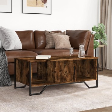 vidaXL Τραπεζάκι Σαλονιού Καπνιστή Δρυς 100x51x40cm Επεξεργασμ. Ξύλο 1 τεμ.