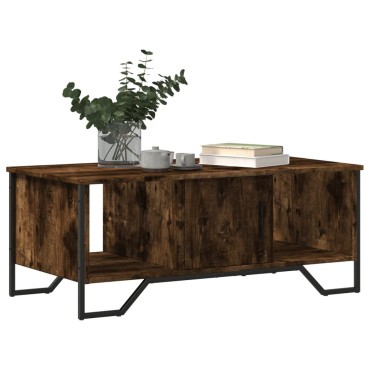 vidaXL Τραπεζάκι Σαλονιού Καπνιστή Δρυς 100x51x40cm Επεξεργασμ. Ξύλο 1 τεμ.