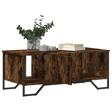 vidaXL Τραπεζάκι Σαλονιού Καπνιστή Δρυς 100x51x40cm Επεξεργασμ. Ξύλο 1 τεμ.