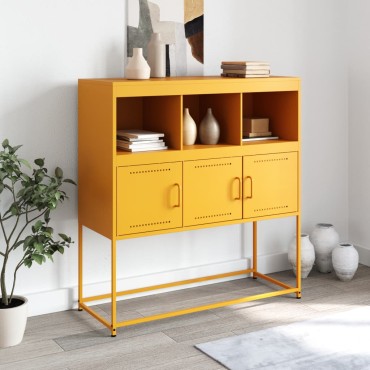 vidaXL Ντουλάπι Μουσταρδί 100,5x39x107cm από Ατσάλι 1 τεμ.