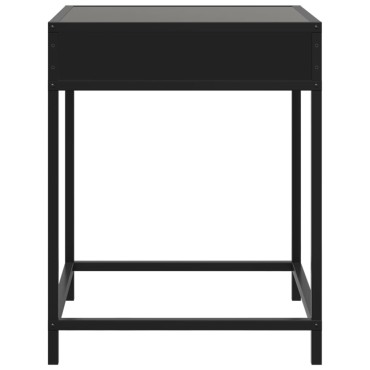 vidaXL Τραπεζάκι Σαλονιού Άπειρο Φως LED Μαύρο 40x40x51cm 1 τεμ.