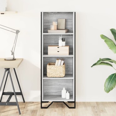 vidaXL Βιβλιοθήκη Γκρι Sonoma 50x31x137,5cm από Επεξεργ. Ξύλο 1 τεμ.