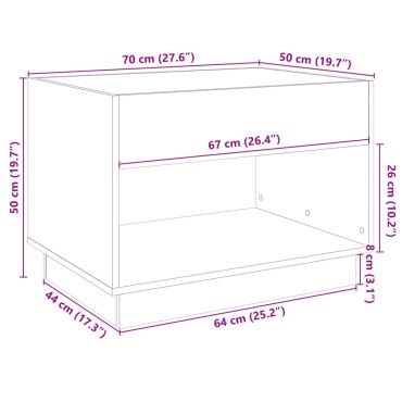 vidaXL Τραπεζάκι Σαλονιού Infinity LED Λευκό 70x50x50cm 1 τεμ.