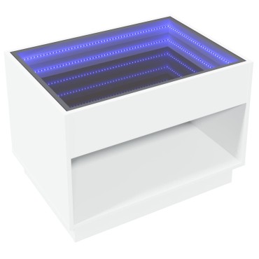 vidaXL Τραπεζάκι Σαλονιού Infinity LED Λευκό 70x50x50cm 1 τεμ.