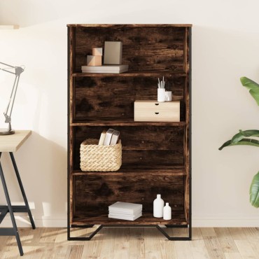 vidaXL Βιβλιοθήκη Καπνιστή Δρυς 80x31x137,5cm από Επεξεργασμένο Ξύλο 1 τεμ.