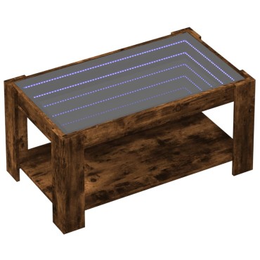 vidaXL Τραπεζάκι Σαλονιού με LED Δρυς 93x53x45cm Επεξεργασμένο Ξύλο 1 τεμ.