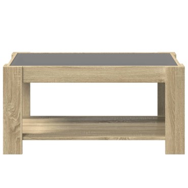 vidaXL Τραπεζάκι Σαλονιού με LED Δρυς 93x53x45cm Επεξεργασμένο Ξύλο 1 τεμ.