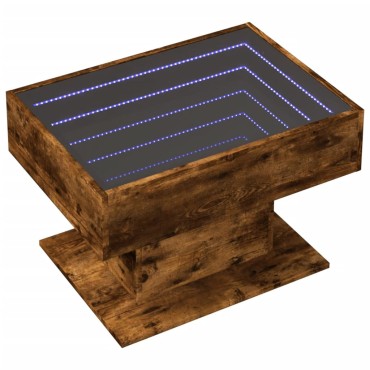 vidaXL Τραπεζάκι Σαλονιού με LED Δρυς 70x50x45cm Επεξεργασμένο Ξύλο 1 τεμ.