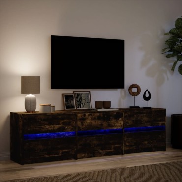 vidaXL Έπιπλο Τηλεόρασης με LED Καπνιστή Δρυς 180x34x50cm Επεξ. Ξύλο