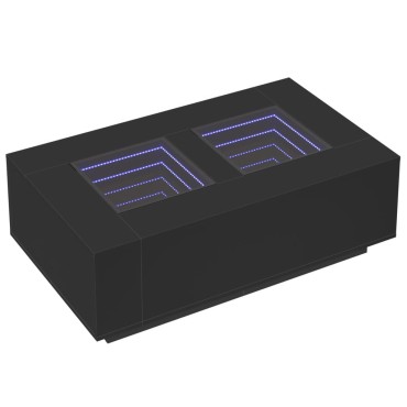 vidaXL Τραπεζάκι Σαλονιού Infinity LED Μαύρο 116x69x40cm 1 τεμ.