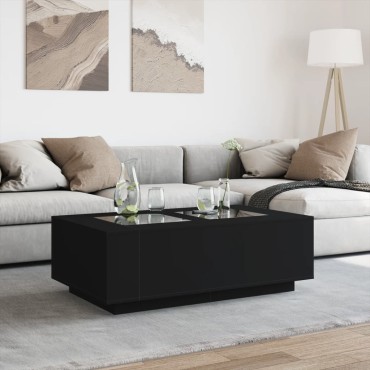 vidaXL Τραπεζάκι Σαλονιού Infinity LED Μαύρο 116x69x40cm 1 τεμ.