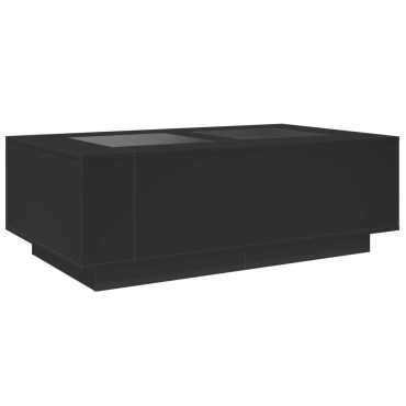 vidaXL Τραπεζάκι Σαλονιού Infinity LED Μαύρο 116x69x40cm 1 τεμ.