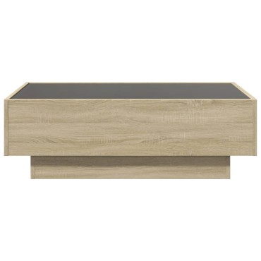 vidaXL Τραπεζάκι Σαλονιού με LED Δρυς 90x50x30cm Επεξεργασμένο Ξύλο 1 τεμ.