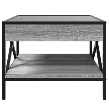 vidaXL Τραπεζάκι Σαλονιού Άπειρο Φως LED Γκρι Sonoma 50x50x38cm 1 τεμ.