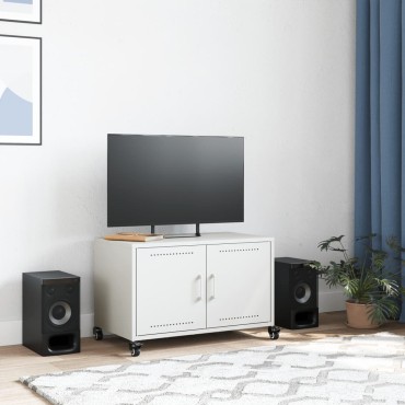 vidaXL Έπιπλο Τηλεόρασης Λευκό 68x39x43,5cm Χάλυβας