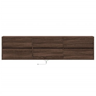 vidaXL Έπιπλο Τοίχου Τηλεόρασης με LED Καφέ Δρυς 180x31x45cm