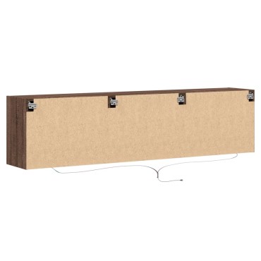 vidaXL Έπιπλο Τοίχου Τηλεόρασης με LED Καφέ Δρυς 180x31x45cm