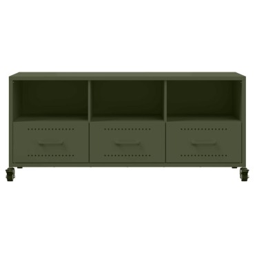 vidaXL Έπιπλο Τηλεόρασης Πράσινο Λαδί 100,5x39x43,5cm από Ατσάλι