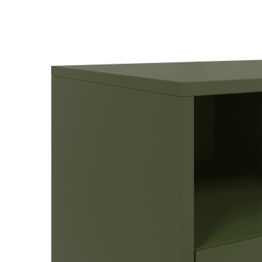 vidaXL Έπιπλο Τηλεόρασης Πράσινο Λαδί 100,5x39x43,5cm από Ατσάλι