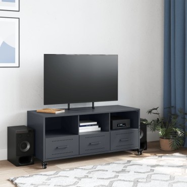 vidaXL Έπιπλο Τηλεόρασης Ανθρακί 100,5x39x43,5cm Ατσάλι
