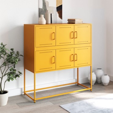 vidaXL Ντουλάπι Μουσταρδί 100,5x39x107cm από Ατσάλι 1 τεμ.