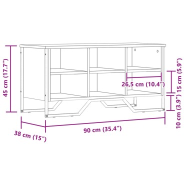 vidaXL Παπουτσοθήκη Μαύρο 90x38x45,5cm από Επεξεργασμένο Ξύλο