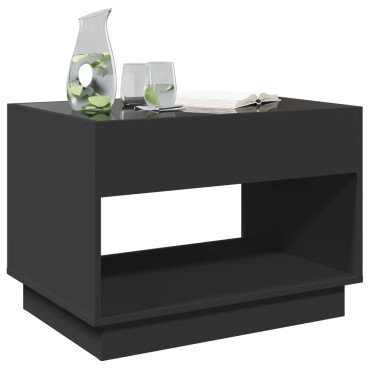 vidaXL Τραπεζάκι Σαλονιού Infinity LED Μαύρο 70x50x50cm 1 τεμ.