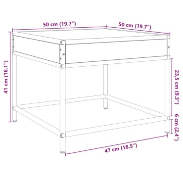 vidaXL Τραπεζάκι Σαλονιού Άπειρο Φως LED Sonoma Δρυς 50x50x41cm 1 τεμ.
