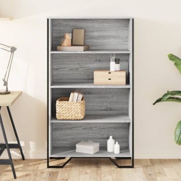 vidaXL Βιβλιοθήκη Γκρι Sonoma 80x31x137,5cm από Επεξεργ. Ξύλο 1 τεμ.