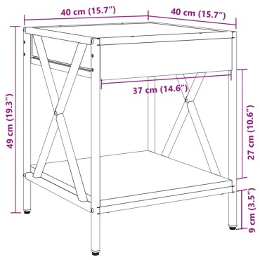 vidaXL Τραπεζάκι Σαλονιού Άπειρο Φως LED Μαύρο 40x40x49cm 1 τεμ.