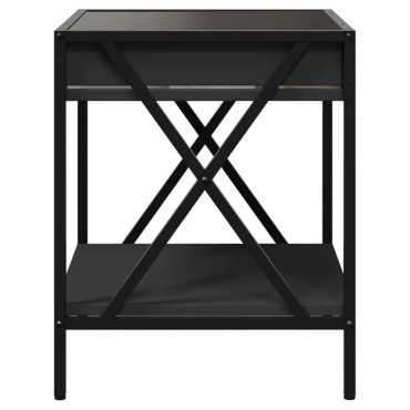 vidaXL Τραπεζάκι Σαλονιού Άπειρο Φως LED Μαύρο 40x40x49cm 1 τεμ.