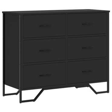 vidaXL Συρταριέρα Μαύρη 91x35,5x74,5cm από Επεξεργασμένο Ξύλο 1 τεμ.