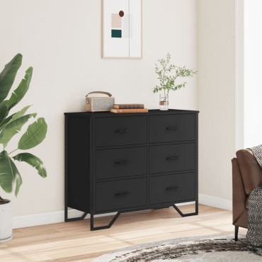 vidaXL Συρταριέρα Μαύρη 91x35,5x74,5cm από Επεξεργασμένο Ξύλο 1 τεμ.