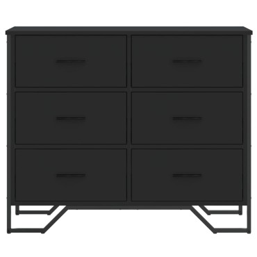 vidaXL Συρταριέρα Μαύρη 91x35,5x74,5cm από Επεξεργασμένο Ξύλο 1 τεμ.
