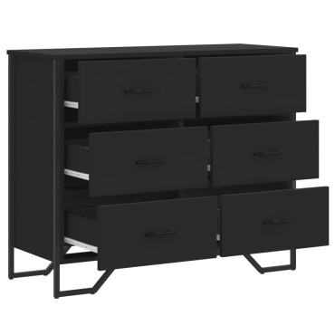 vidaXL Συρταριέρα Μαύρη 91x35,5x74,5cm από Επεξεργασμένο Ξύλο 1 τεμ.